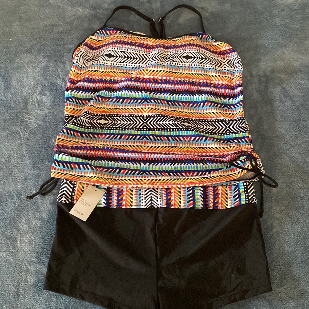 South Point two-piece bathing suit multi-color size 12